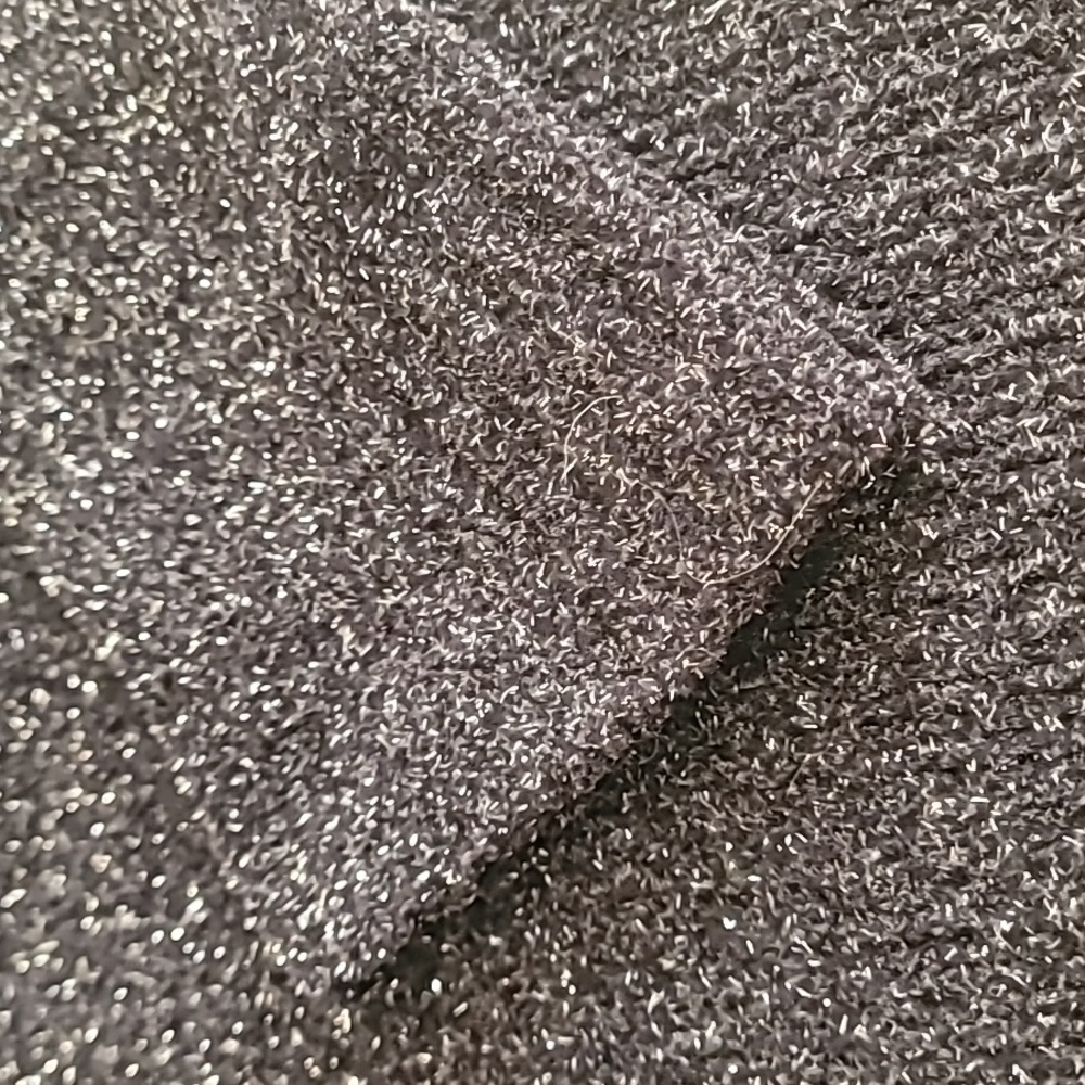 White House Black Market Metallic Thread Cowl Neck Sweater Black Silver Small - Picture 7 of 14